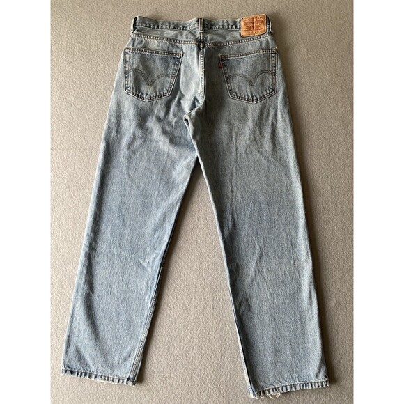 Levi 550 Jeans Mens 34x31 Blue Relaxed Straight Leg Fading Light Tag 35x32 * - Picture 2 of 15